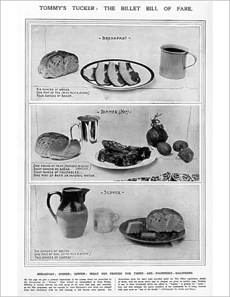 Food for billeted soldiers, WW1