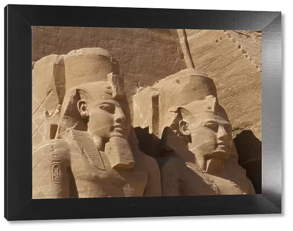 Egyptian art. Great Temple of Ramses II. Two colossal statue