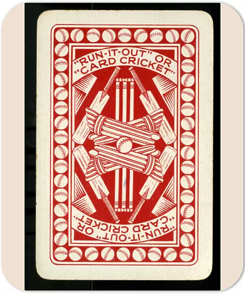 Cricket - Run-It-Out card game - card back, red