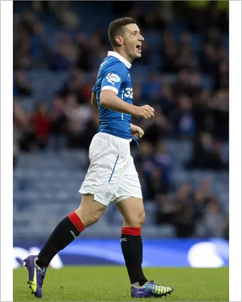 Euphoric Fraser Aird: His Thrilling Goal Celebration in Petrofac Training Cup Second Round at Ibrox Stadium