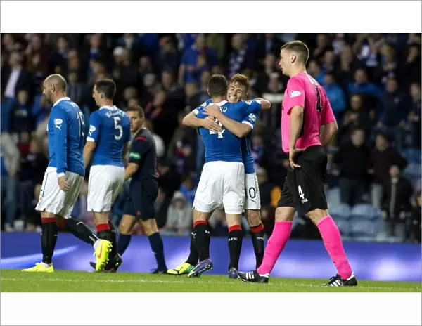 Rangers Football Club: Double Delight - Lewis Macleod and Fraser Aird Celebrate Dual Goals in Petrofac Training Cup Second Round at Ibrox Stadium