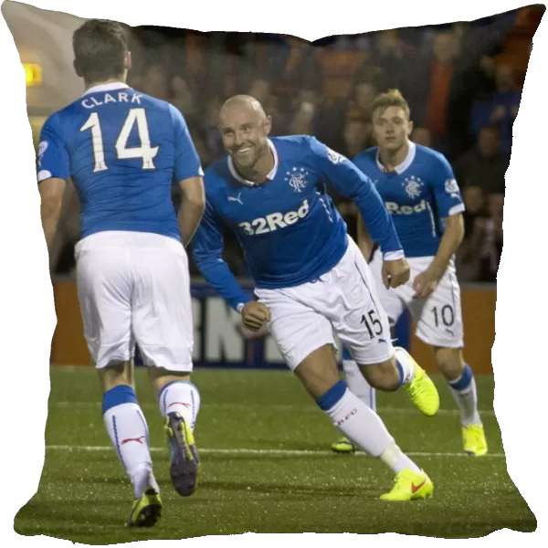 Kris Boyd Celebrates Winning Goal for Rangers in Scottish League Cup First Round