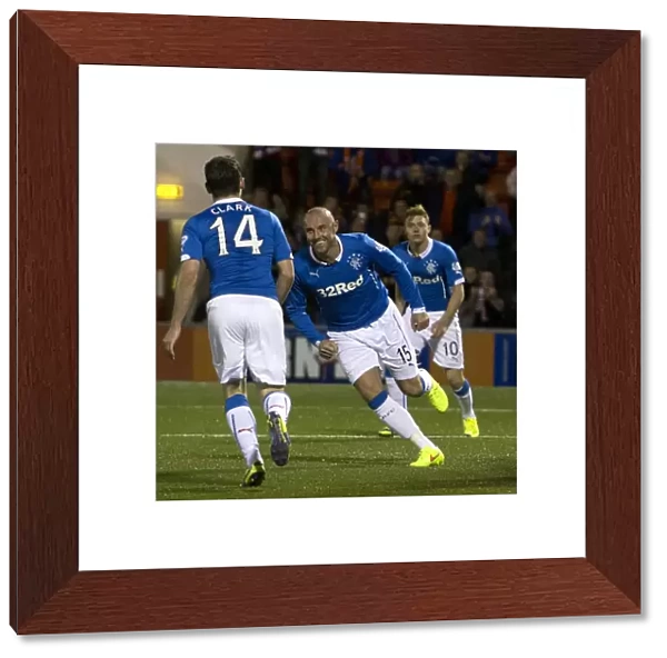 Kris Boyd Celebrates Winning Goal for Rangers in Scottish League Cup First Round