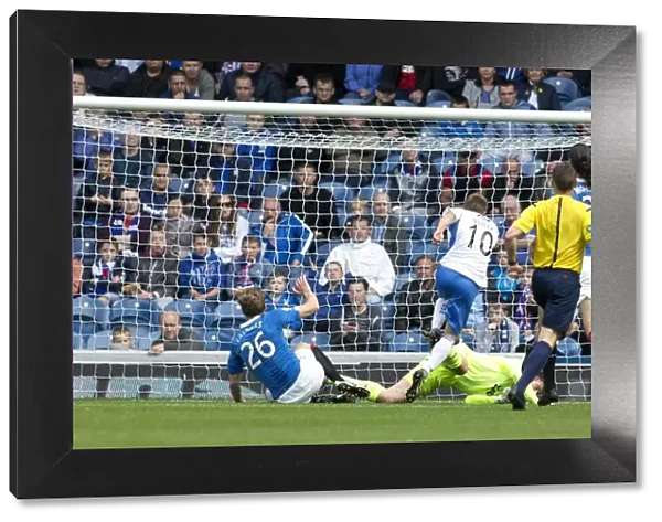 Rangers Gavin Reilly Scores Opening Goal Against Queen of the South in SPFL Championship at Ibrox Stadium