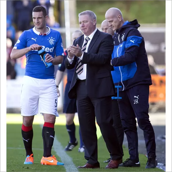 Rangers McCoist Celebrates Macleod's Goal: Scottish Championship Triumph at Livingston