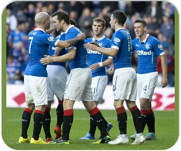 Rangers Football Club: Jon Daly's Euphoric First Goal with Team Mates in the SPFL Championship Against Raith Rovers at Ibrox Stadium (Scottish Cup Victors 2003)