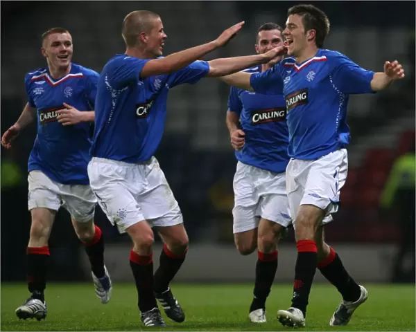 Rangers Youths Unforgettable Goal: Andrew Little and Ross Harvey Celebrate Victory at the 2008 Youth Cup Final, Hampden Park