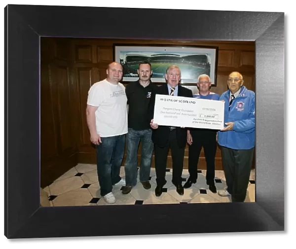 John Greig Receives Charity Donation from Motherwell: Rangers 1-0 Clydesdale Bank Premier League (Ibrox)