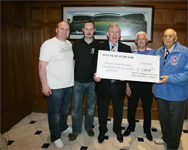 John Greig Receives Charity Donation from Motherwell: Rangers 1-0 Clydesdale Bank Premier League (Ibrox)