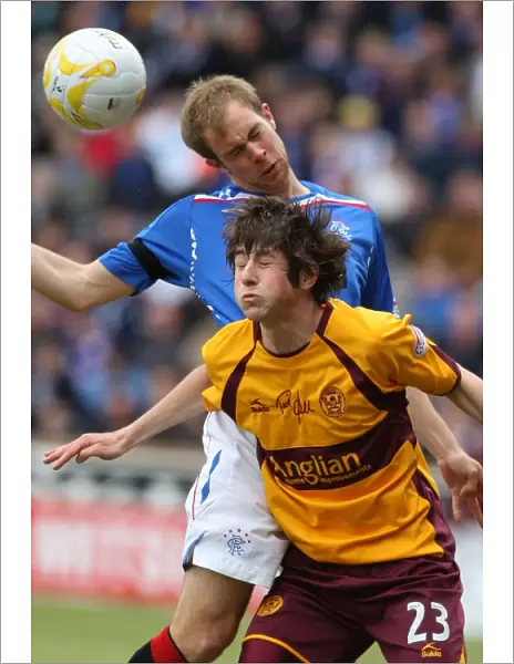 Steven Whittaker Facing Off: Motherwell vs Rangers, Clydesdale Bank Premier League (1-1)