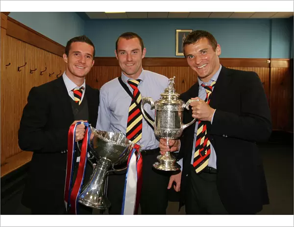 Rangers Football Club: 2008 Scottish Cup Champions - Triumphant Moment with Barry Ferguson, Kris Boyd, and Lee McCulloch