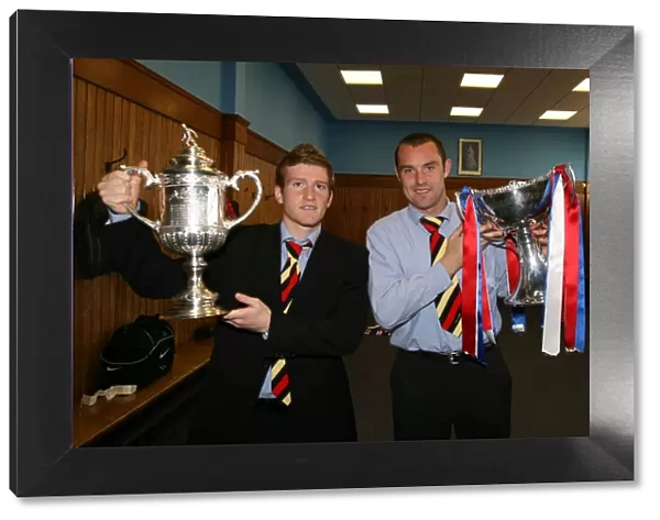 Rangers Football Club: Stevenson, Davis, and Boyd Celebrate Scottish Cup Final Victory, 2008