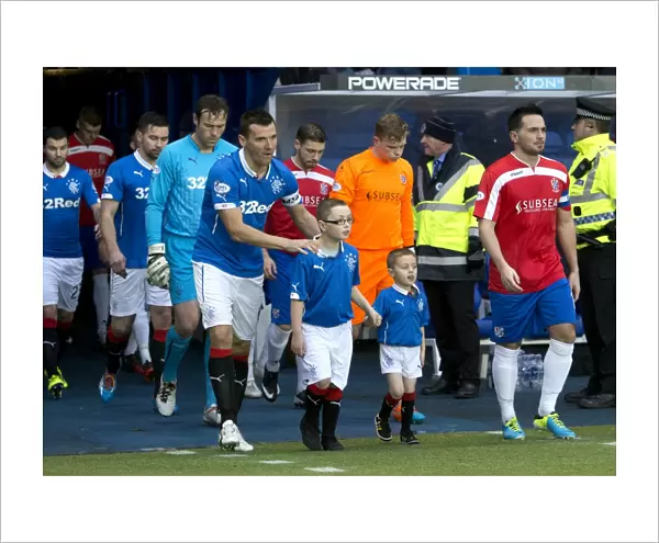 Scottish Cup Champions: Celebrating Victory with Captain Lee McCulloch and Rangers Mascots at Ibrox Stadium (2003)
