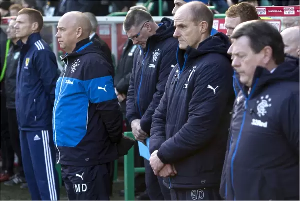 Rangers Football Club: Kenny McDowall and Gordon Durie Pay Tribute During Minutes Silence at Hibernian's Easter Road - Scottish Cup Champions 2003