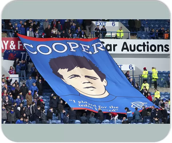 Rangers Fans Honour Davie Cooper's Legacy: A Tribute during the Scottish Championship Match vs Cowdenbeath (Scottish Cup Winning Moment) at Ibrox Stadium