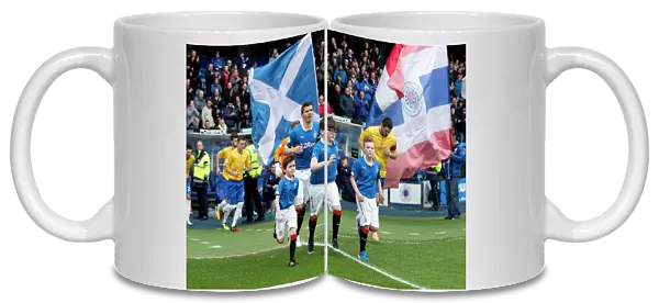 Rangers Football Club: Lee McCulloch Leads Out Team and Mascots at Ibrox Stadium - Scottish Championship Match (Scottish Cup Winning Squad, 2003)