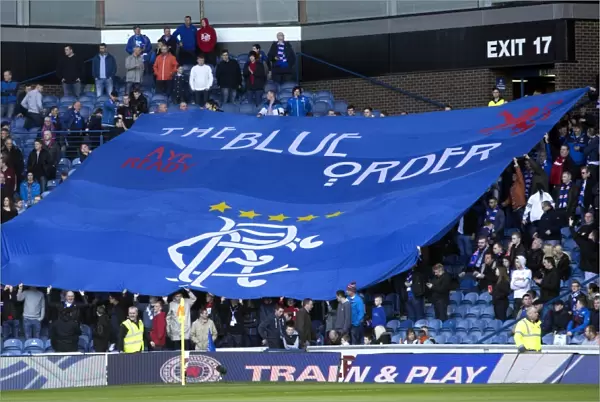 Euphoric Rangers Fans Celebrate Scottish Cup Victory with Winners Banner at Ibrox Stadium (2003)