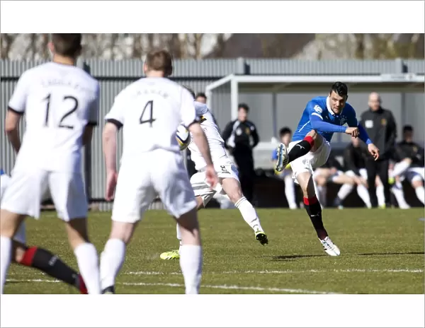 Thrilling Goal: Haris Vuckic Scores for Rangers in Scottish Championship at Dumbarton Football Stadium