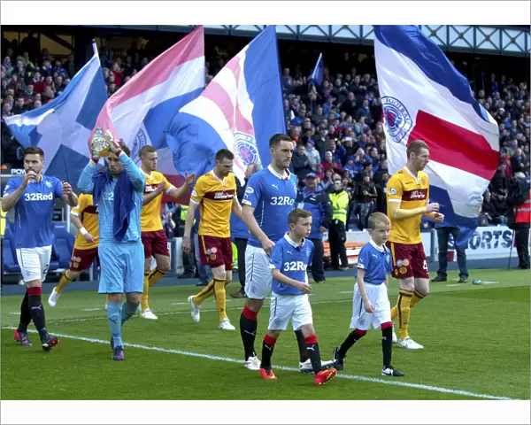 Rangers Football Club: A Celebration with Captain Lee Wallace and Mascots at the 2003 Scottish Cup Final Leg, Ibrox Stadium