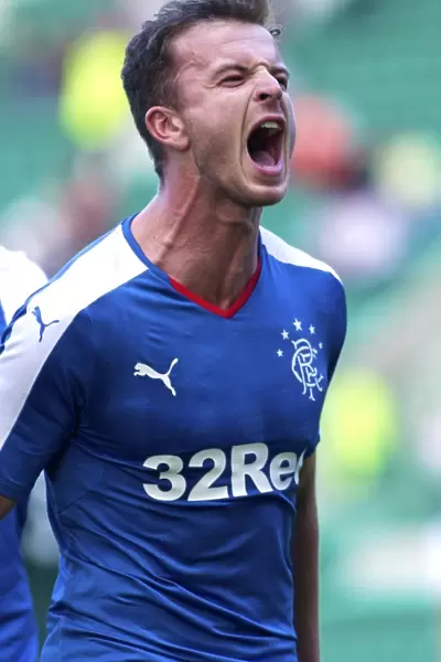 Rangers Andy Halliday: Thrilling Goal Celebration in Petrofac Training Cup First Round at Easter Road
