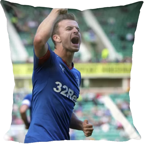 Rangers Andy Halliday Celebrates Martyn Waghorn's Double: Petrofac Training Cup First Round