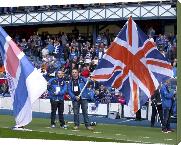 Glory Day: Rangers Flag Bearers Celebrate Scottish Cup Victory at Ibrox Stadium (2003)