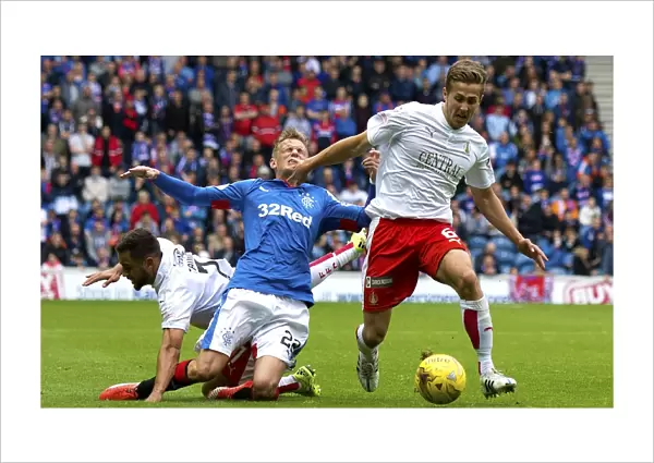 Dean Shiels Foul by Will Vaulks in Ladbrokes Championship Match: Rangers vs Falkirk
