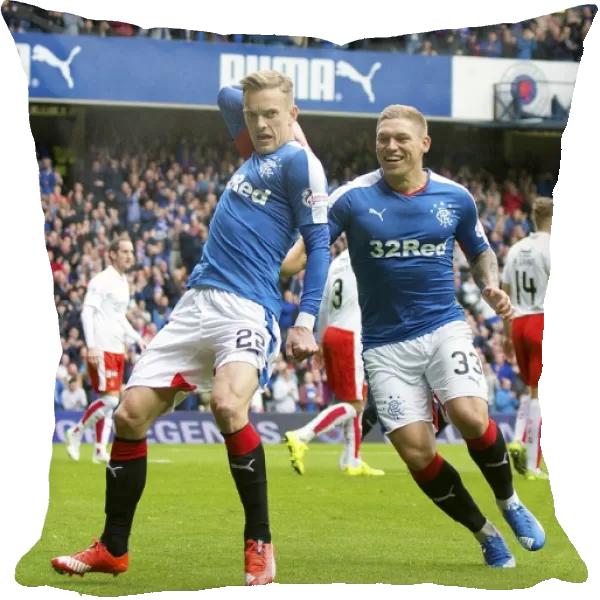 Celebrating Glory: Dean Shiels Thrilling Goal in Rangers Championship Victory at Ibrox Stadium