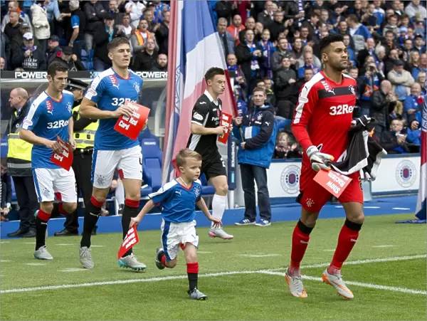Rangers FC: Wes Foderingham and Masots Guarding Ibrox Stadium During Rangers vs Queen of the South (Ladbrokes Championship)