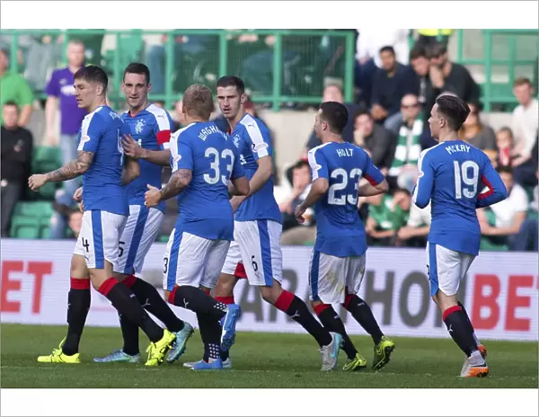 Rangers: Lee Wallace and Team Mates Celebrate Championship Goal at Easter Road (Scottish Cup Winning Moment)
