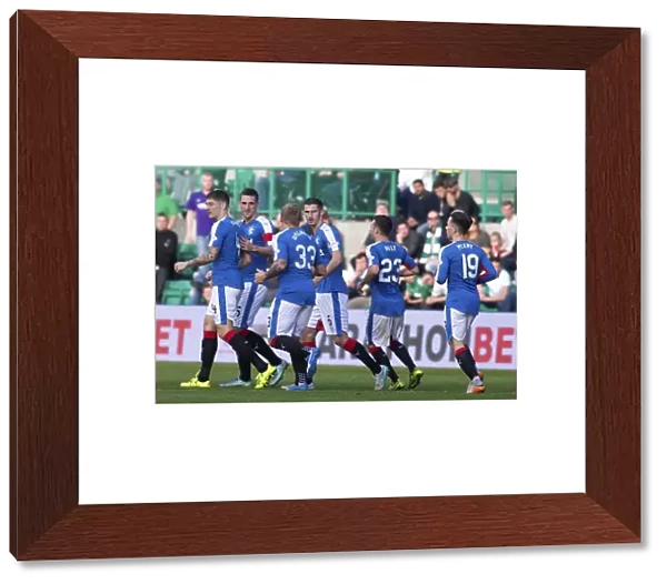 Rangers: Lee Wallace and Team Mates Celebrate Championship Goal at Easter Road (Scottish Cup Winning Moment)