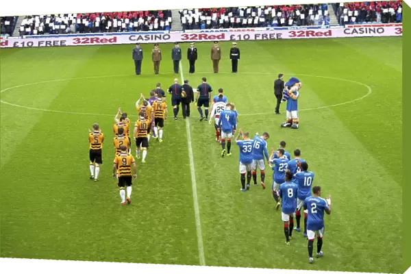Rangers and Alloa Players Kick-Off Ladbrokes Championship Match at Ibrox Stadium - Scottish Cup Champions (2003)