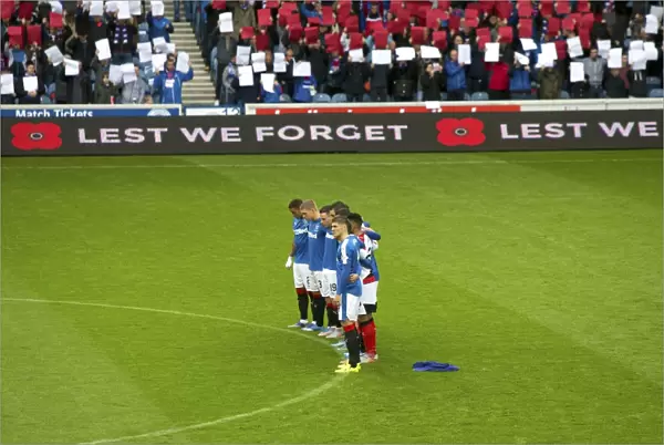 Rangers Football Club: A Minute of Silence for Remembrance Day at Ibrox Stadium during Ladbrokes Championship Match against Alloa Athletic