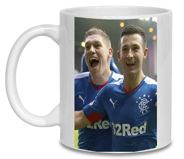 Rangers Holt and Waghorn: Celebrating Glory in the Petrofac Training Cup Semi-Final at Ibrox Stadium