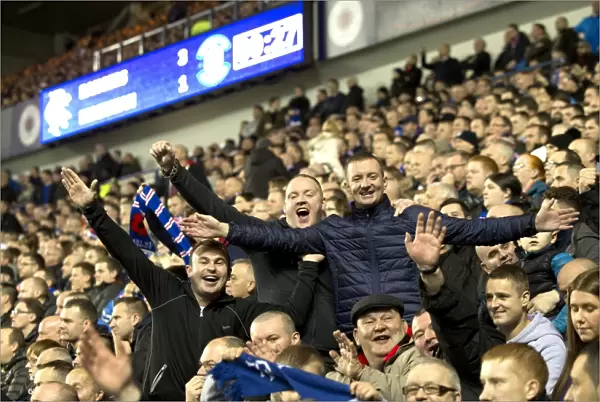 Exultant Rangers Fans Celebrate Scottish Cup Victory at Ibrox Stadium (2003)
