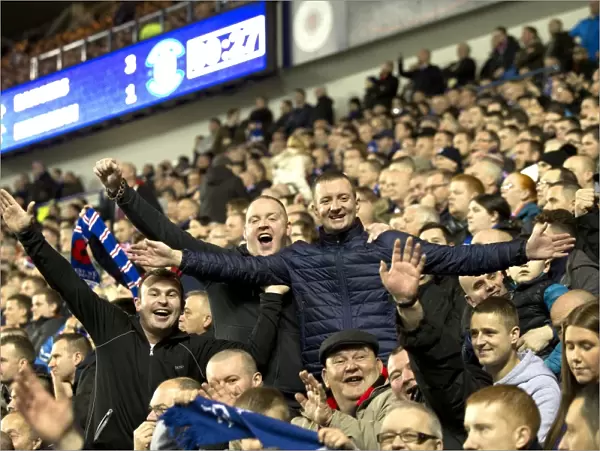 Exultant Rangers Fans Celebrate Scottish Cup Victory at Ibrox Stadium (2003)