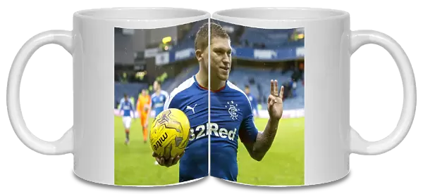 Rangers Waghorn Scores Hat-trick: Scottish Cup Victory over Cowdenbeath at Ibrox (2003) - Martyn Waghorn Celebrates with the Match Ball