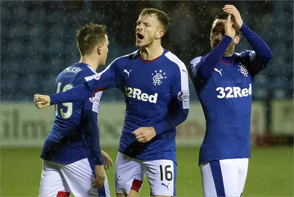 Fifth Round Replay Thriller: Rangers Halliday and Clark Celebrate Scottish Cup Victory over Kilmarnock