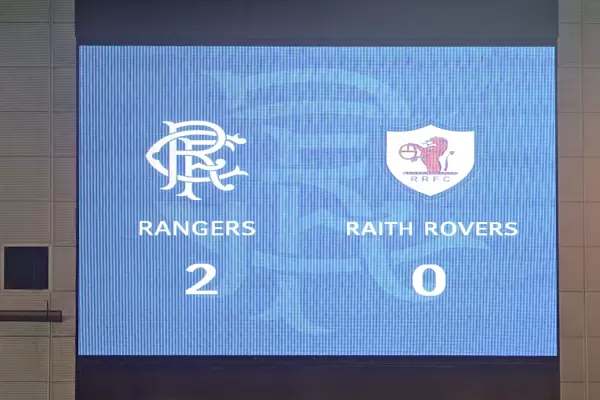 Rangers vs Raith Rovers: Ibrox Stadium - Ladbrokes Championship Match Scoreboard (Scottish Cup Champions 2003) - Rangers Lead