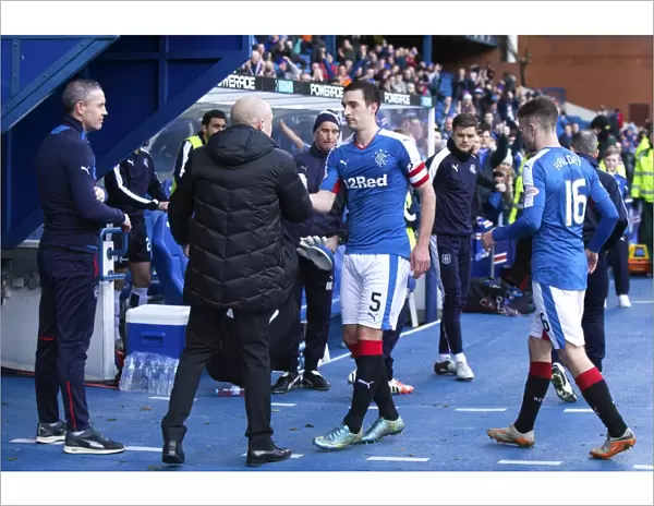 Rangers FC: Warburton and Wallace - A Victorious Handshake in the Scottish Cup Quarterfinals at Ibrox Stadium
