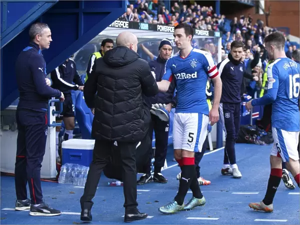 Rangers FC: Warburton and Wallace - A Victorious Handshake in the Scottish Cup Quarterfinals at Ibrox Stadium