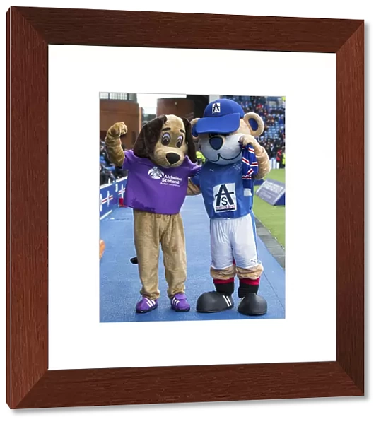 Broxi Bear and Ibrox Stadium: Rangers vs Queen of the South in Championship Action - Scottish Cup Champions 2003