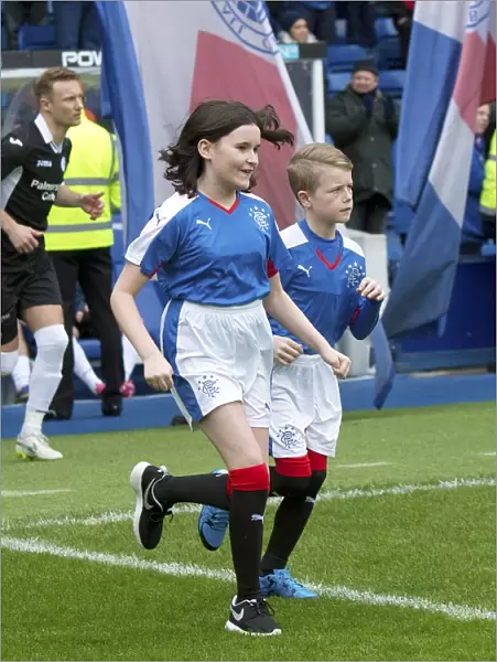 Rangers Mascots in Action: A Exciting Moment at Ibrox Stadium during the Rangers vs. Queen of the South Match in the Ladbrokes Championship (Scottish Cup Winners 2003)