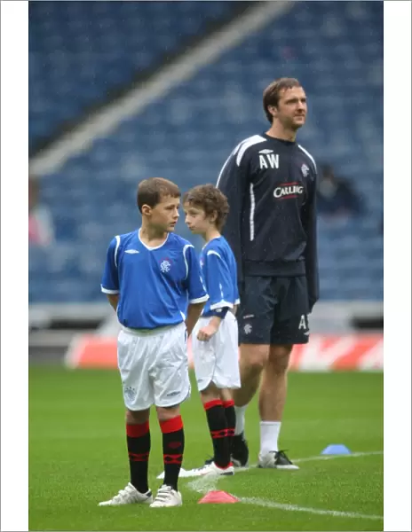 Rangers Football Club: Training Day at Ibrox - Andy Webster and the Rangers Mascot (2008)