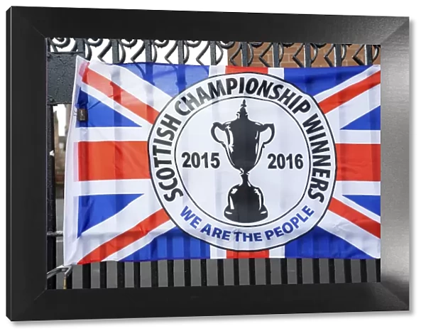 Championship Flag for Sale at Rangers vs Dumbarton Match, Ibrox Stadium - Scottish Cup Champions (2003)