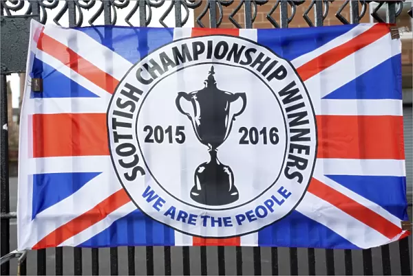 Championship Flag for Sale at Rangers vs Dumbarton Match, Ibrox Stadium - Scottish Cup Champions (2003)