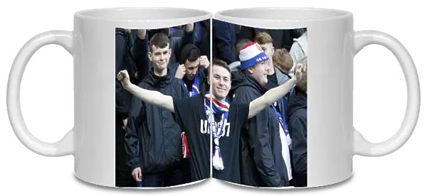 Euphoric Rangers FC Fans Celebrate Double Victory: Scottish Championship and Scottish Cup at Ibrox Stadium (2003)