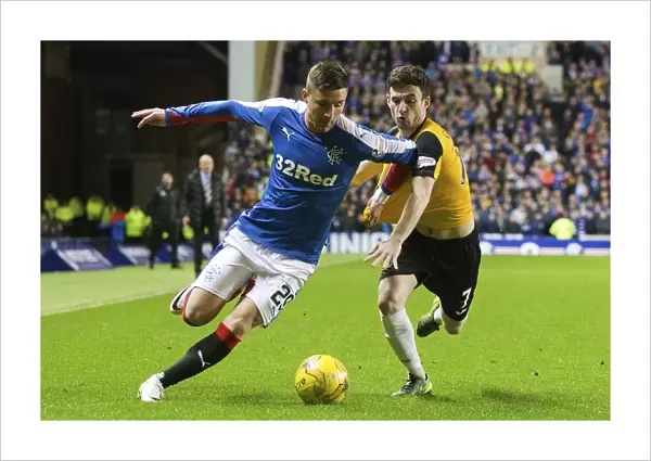 Michael O'Halloran in Action: Rangers vs Dumbarton at Ibrox Stadium, Scottish Championship Match