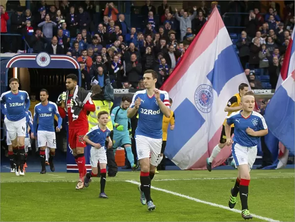 Rangers Football Club: Scottish Cup Victory - Lee Wallace and Mascots Celebrate at Ibrox Stadium (2003)