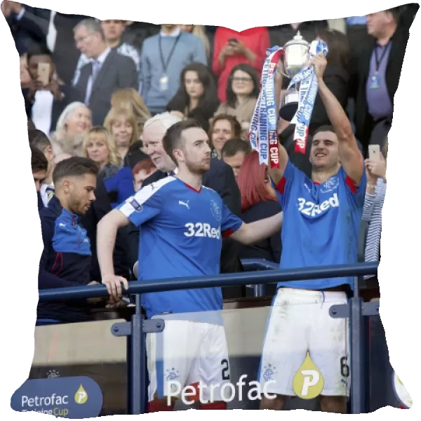 Rangers Football Club: Dominic Ball Celebrates Victory Lifting the Petrofac Training Cup at Hampden Park (2003 Scottish Cup Win)